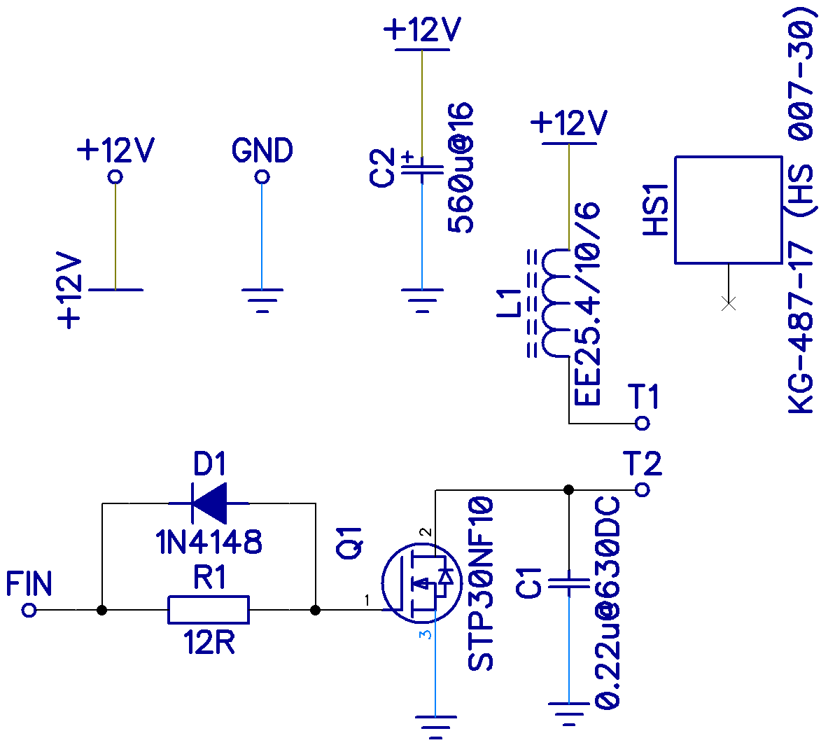 сразу за FIN добавляем драйвер, не забывая про конденсатор