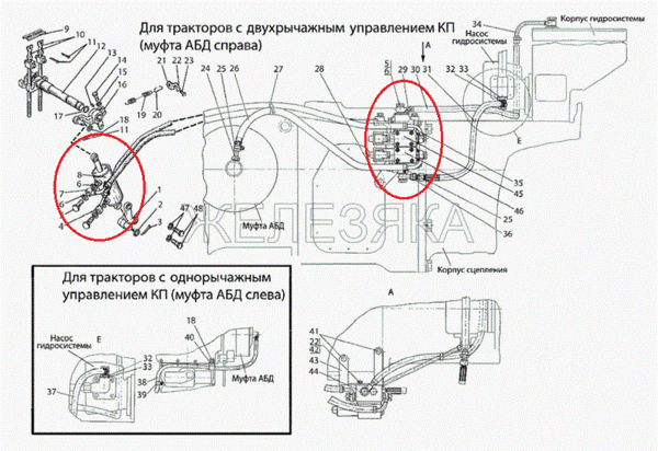 Схема подключения переднего моста мтз 1221