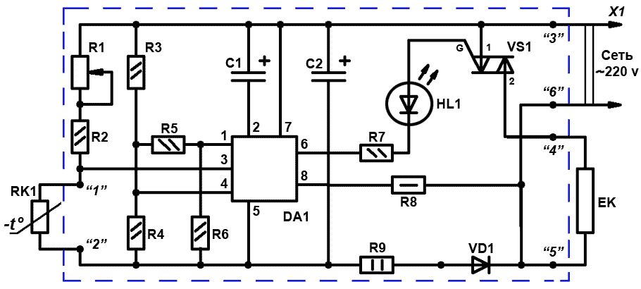 Схема модели для инкубатора «Золушка»